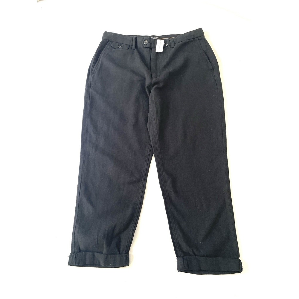 NEW Banana Republic Athletic-Fit Linen-Blend Trouser Pants 33x30‎ Black $90